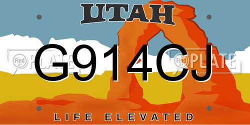 G914CJ Utah License Plate