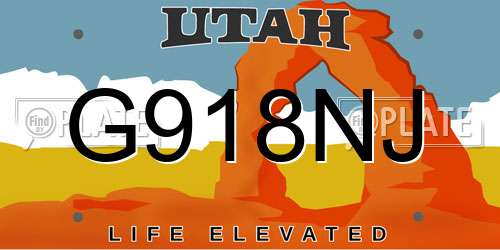 G918NJ Utah License Plate