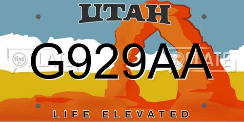G929AA Utah License Plate