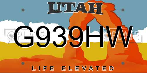 G939HW Utah License Plate