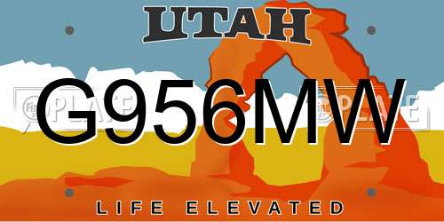 G956MW Utah License Plate