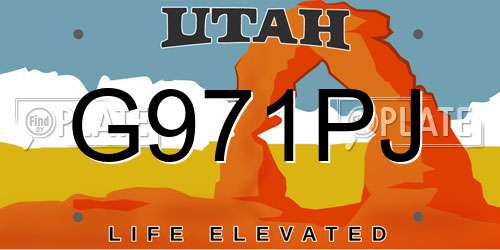 G971PJ Utah License Plate