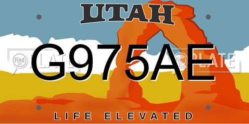 G975AE Utah License Plate