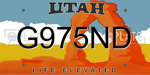 G975ND Utah License Plate