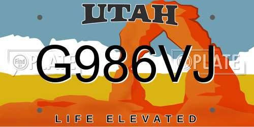 G986VJ Utah License Plate