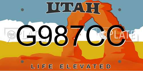 G987CC Utah License Plate