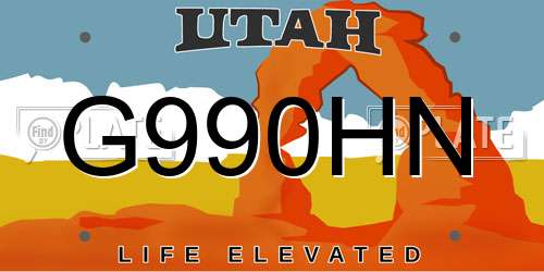 G990HN Utah License Plate