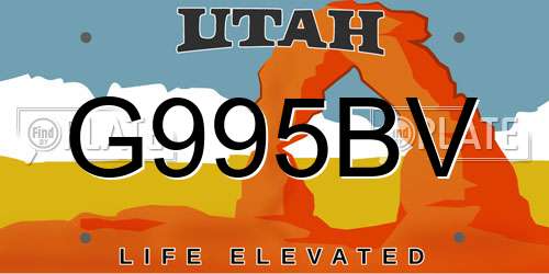 G995BV Utah License Plate