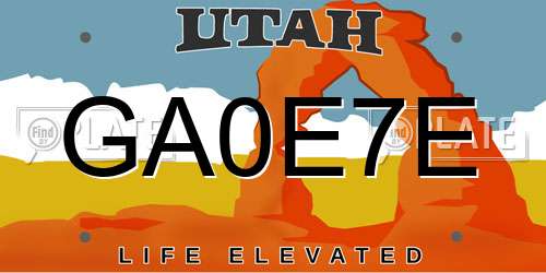 GA0E7E Utah License Plate