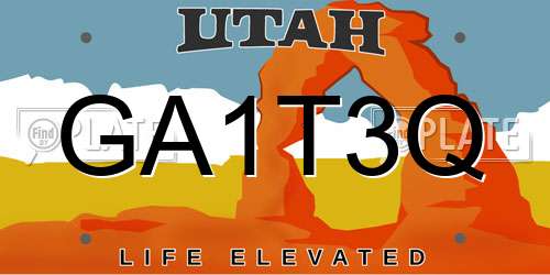 GA1T3Q Utah License Plate