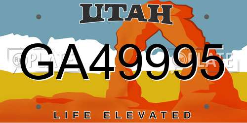 GA49995 Utah License Plate