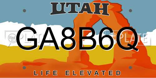 GA8B6Q Utah License Plate