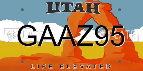 GAAZ95 Utah License Plate