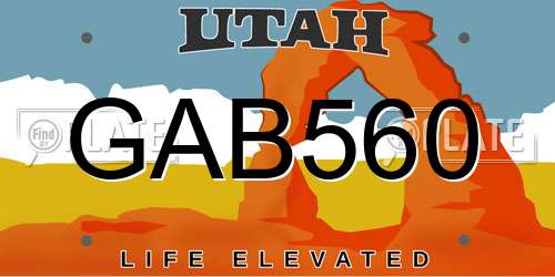 GAB560 Utah License Plate