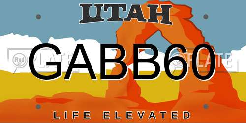 GABB60 Utah License Plate