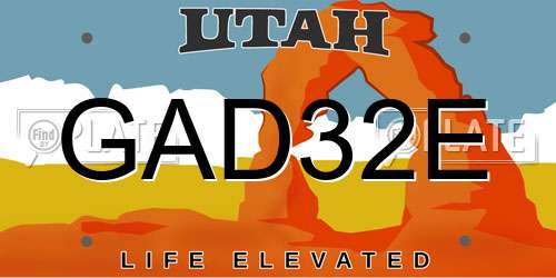 GAD32E Utah License Plate