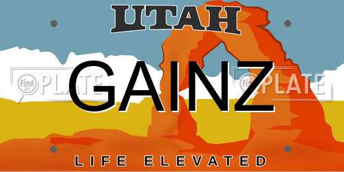 GAINZ Utah License Plate