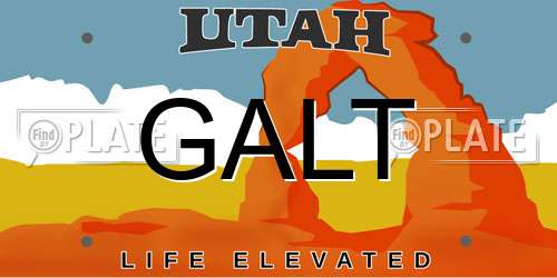 GALT Utah License Plate