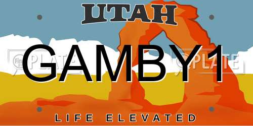 GAMBY1 Utah License Plate