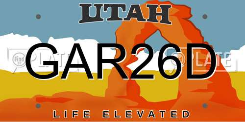 GAR26D Utah License Plate