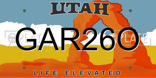 GAR26O Utah License Plate