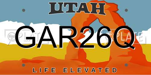 GAR26Q Utah License Plate