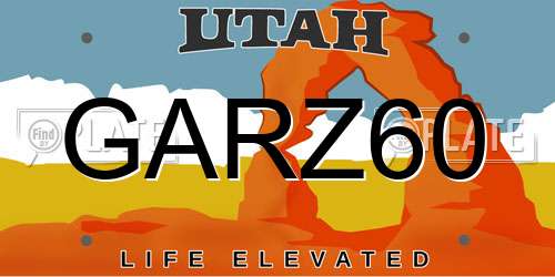 GARZ60 Utah License Plate