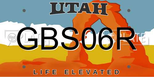 GBS06R Utah License Plate
