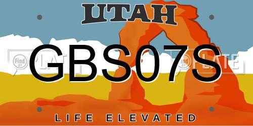 GBS07S Utah License Plate
