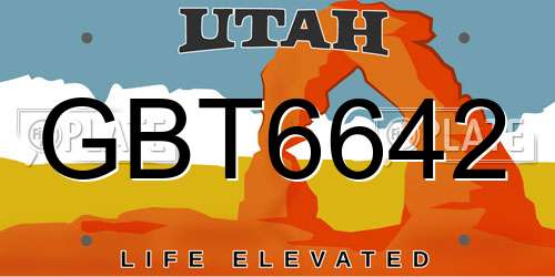 GBT6642 Utah License Plate