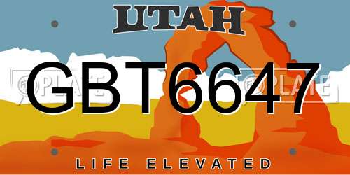 GBT6647 Utah License Plate