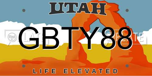 GBTY88 Utah License Plate