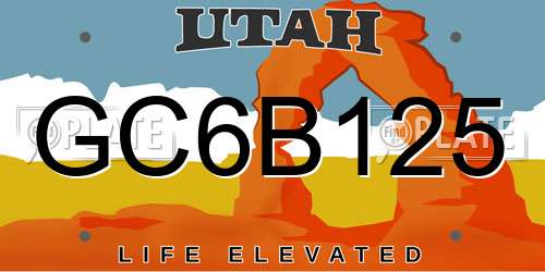 GC6B125 Utah License Plate