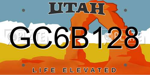 GC6B128 Utah License Plate