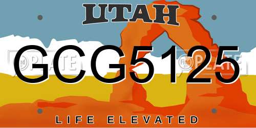 GCG5125 Utah License Plate
