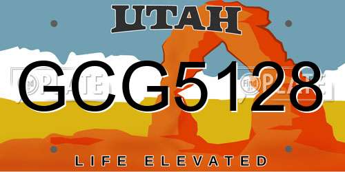 GCG5128 Utah License Plate