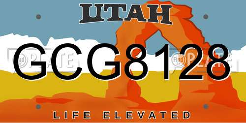 GCG8128 Utah License Plate