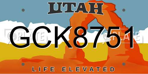 GCK8751 Utah License Plate