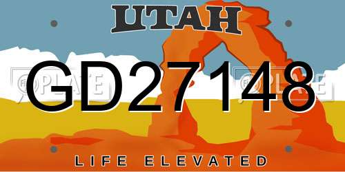 GD27148 Utah License Plate