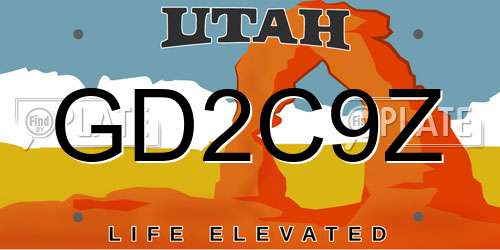 GD2C9Z Utah License Plate