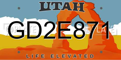 GD2E871 Utah License Plate