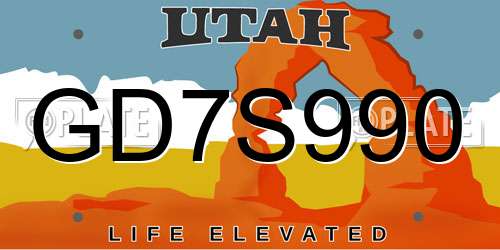 GD7S990 Utah License Plate