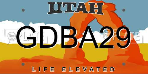 GDBA29 Utah License Plate