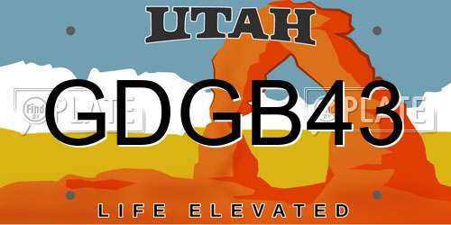GDGB43 Utah License Plate