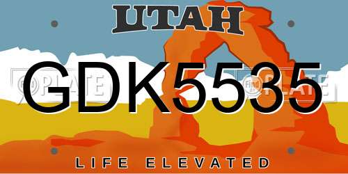 GDK5535 Utah License Plate