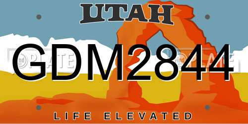 GDM2844 Utah License Plate