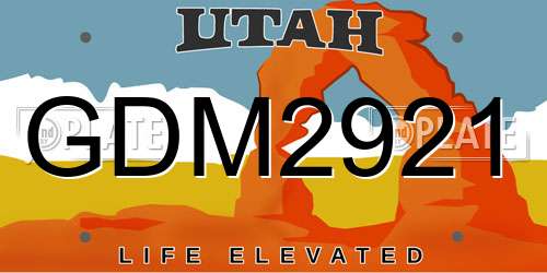 GDM2921 Utah License Plate