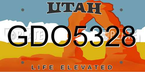 GDO5328 Utah License Plate
