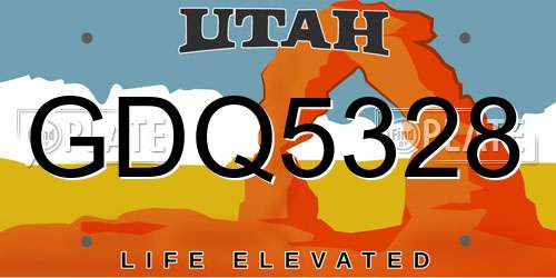 GDQ5328 Utah License Plate