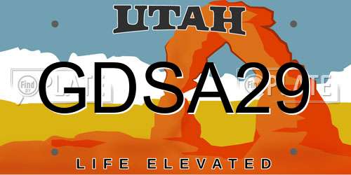 GDSA29 Utah License Plate